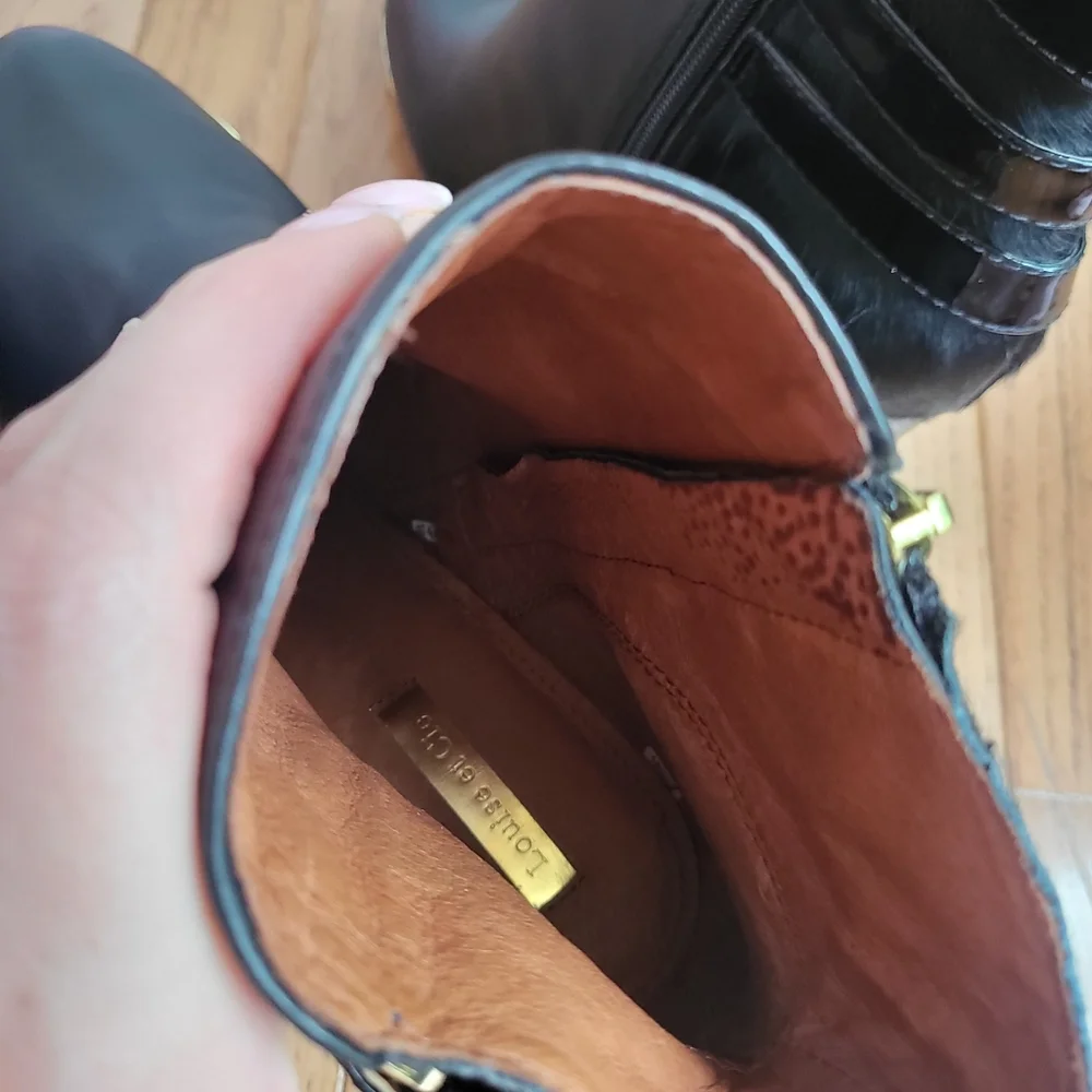 Louise Et Cie Black Leather Ankle Boots NWOT Sz 10 - Picture 13 of 13